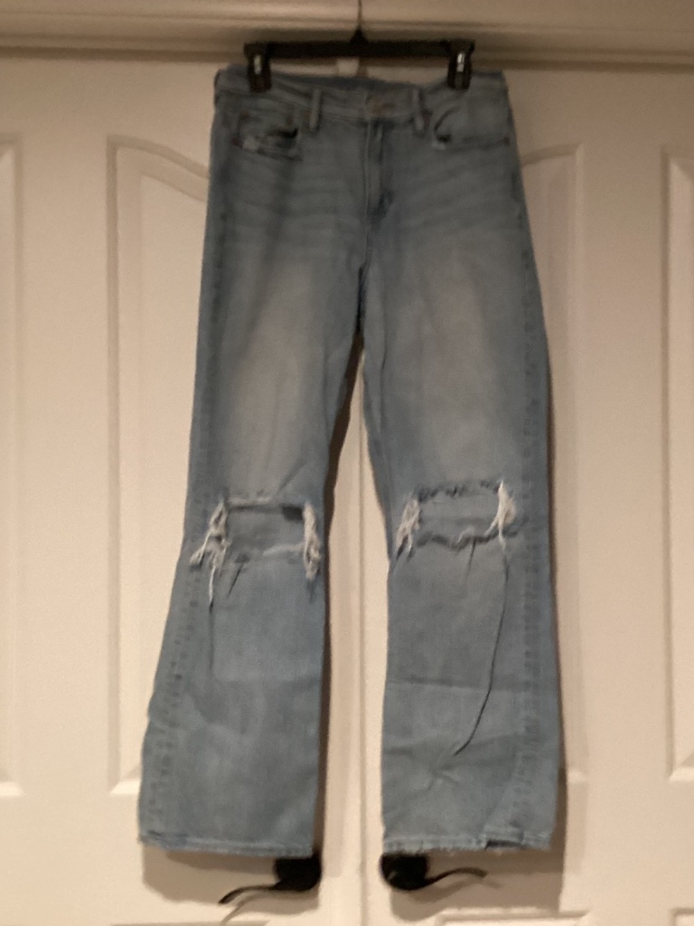 American Eagle Women Distressed Jeans, Size 10R, Color Blue, Preown